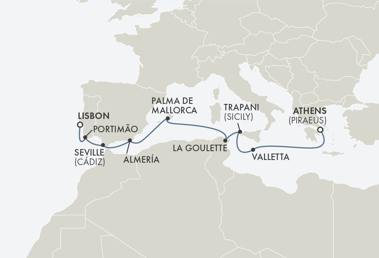 RSSC Route Map Athens to Lisbon